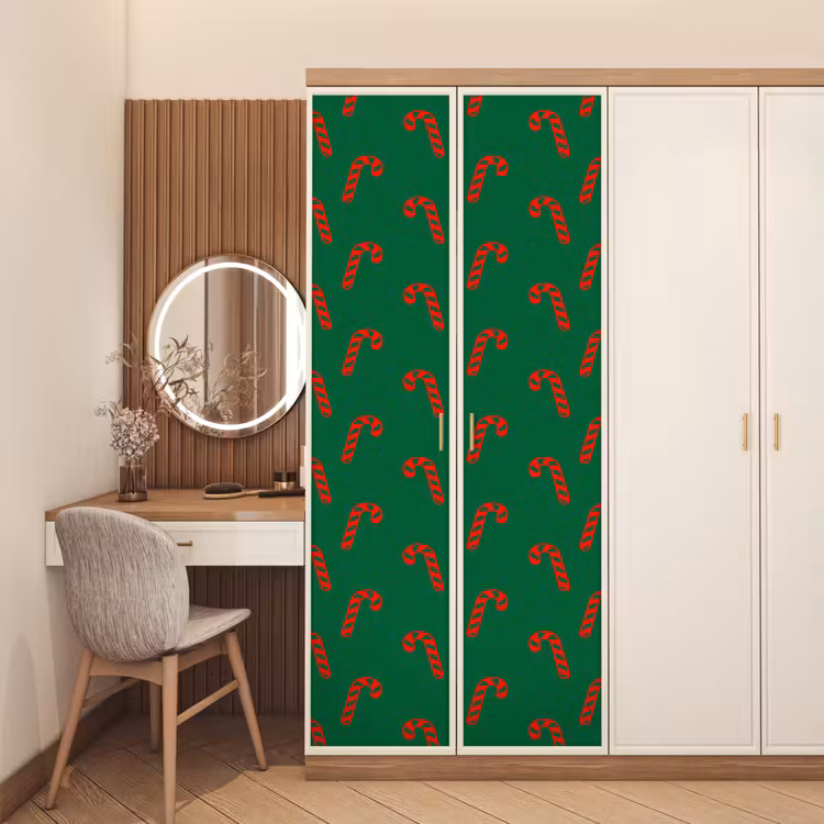 Deursticker - Kerst - Groen - Rood - Zuurstok — 5