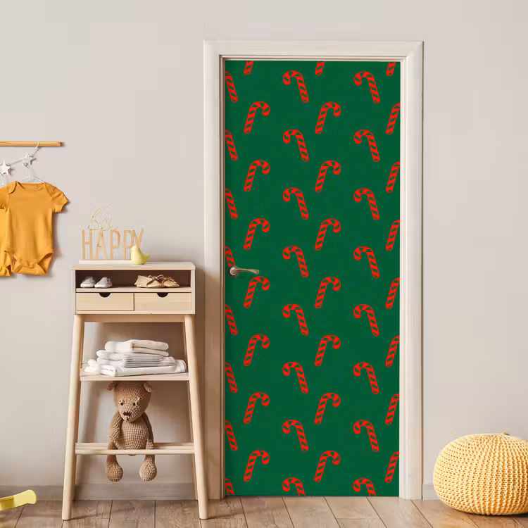Deursticker - Kerst - Groen - Rood - Zuurstok — 6