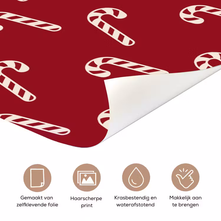 Deursticker - Kerst - Rood - Wit - Zuurstok — 3