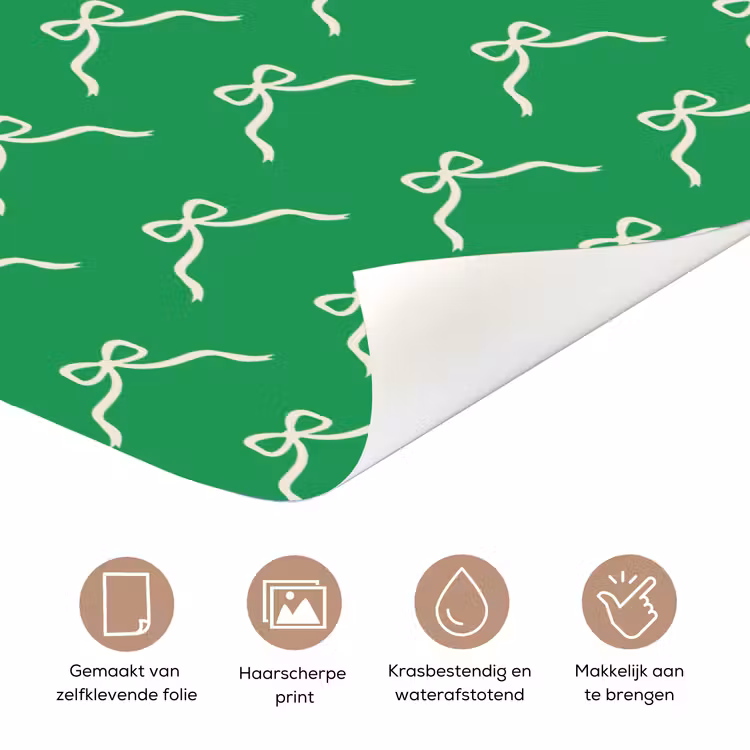 Deursticker - Strik - Kerst - Groen - Wit — 3