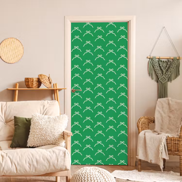 Deursticker - Strik - Kerst - Groen - Wit — 4