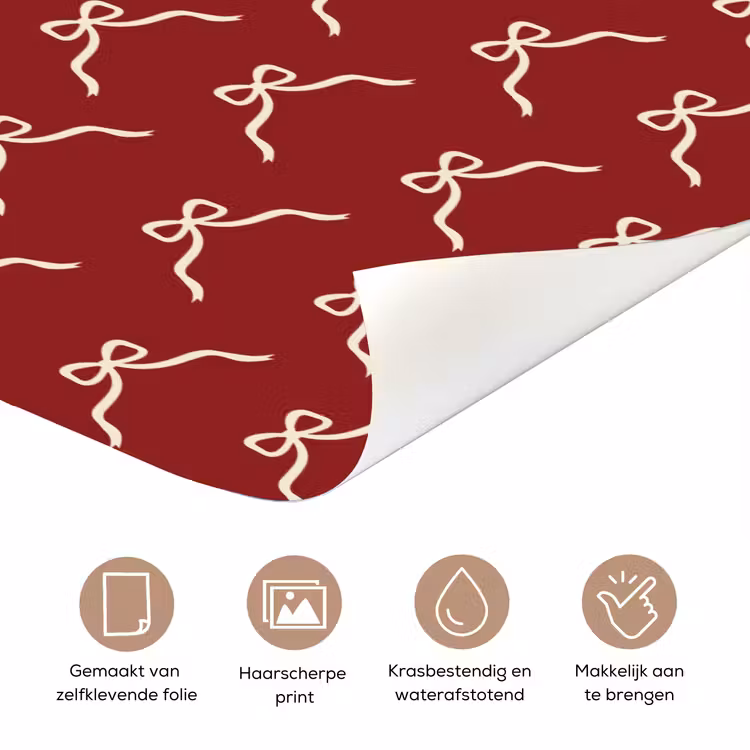 Deursticker - Strik - Kerst - Rood - Wit — 3
