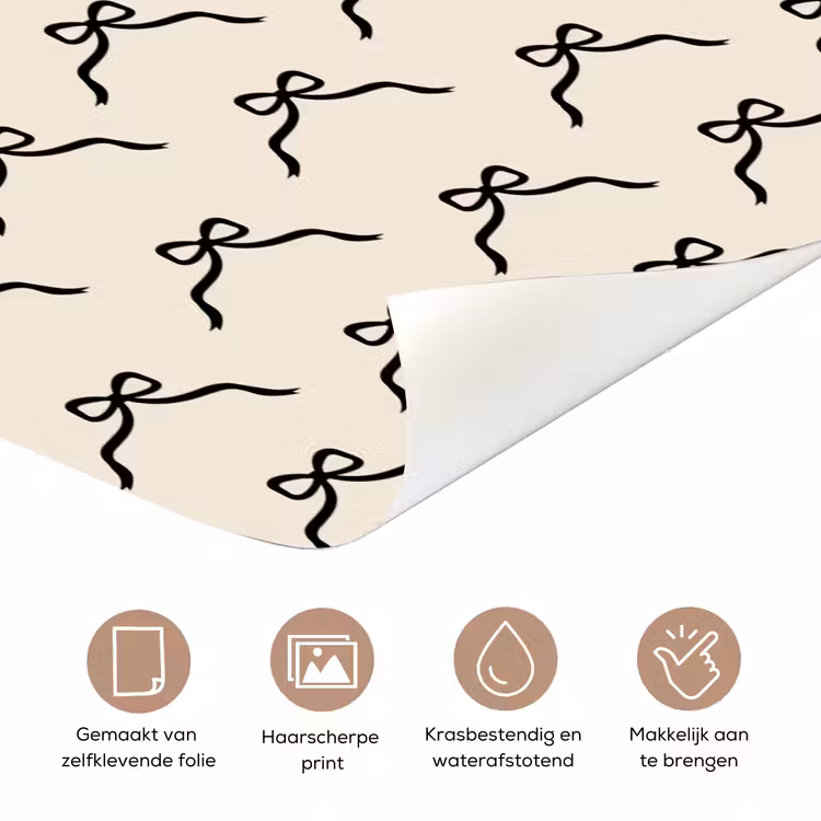 Deursticker - Strik - Kerst - Wit - Zwart — 3