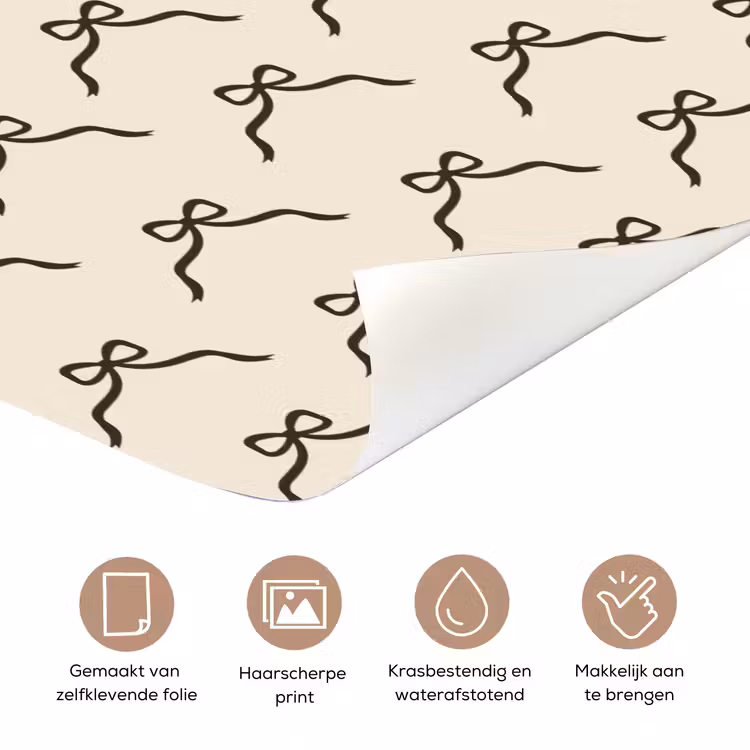 Deursticker - Strik - Kerst - Zwart - Crème — 3