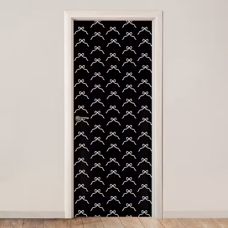 Deursticker - Strik - Kerst - Zwart - Wit — 1