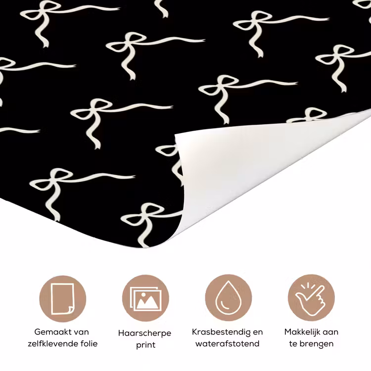 Deursticker - Strik - Kerst - Zwart - Wit — 3