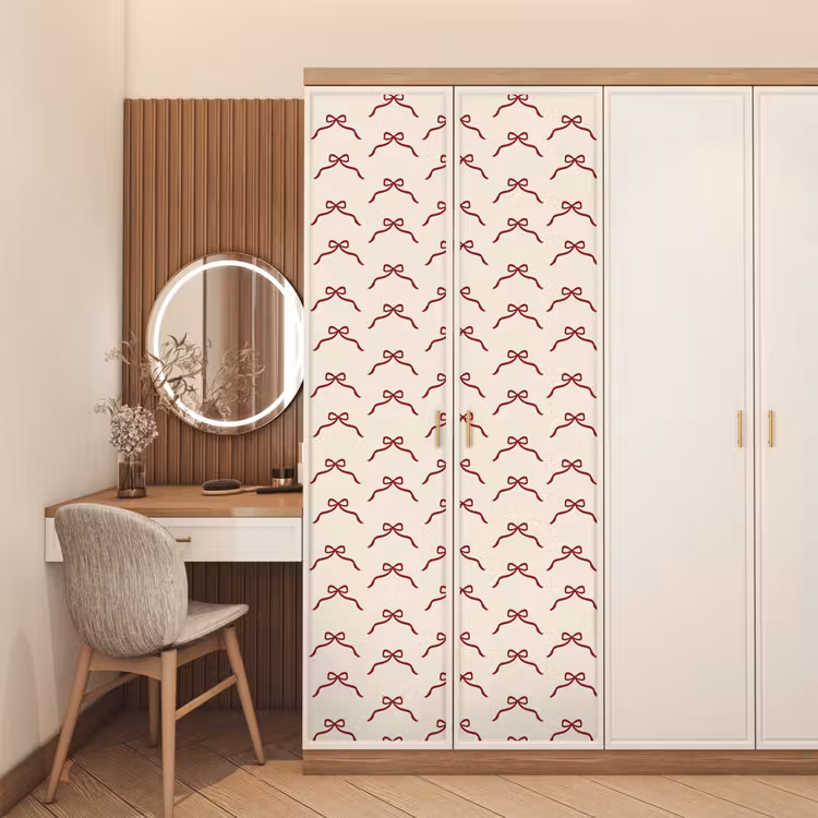 Deursticker - Strik - Rood - Crème - Kerst — 5