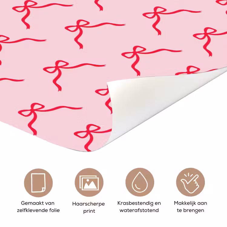 Deursticker - Strik - Rood - Kerst - Roze — 3