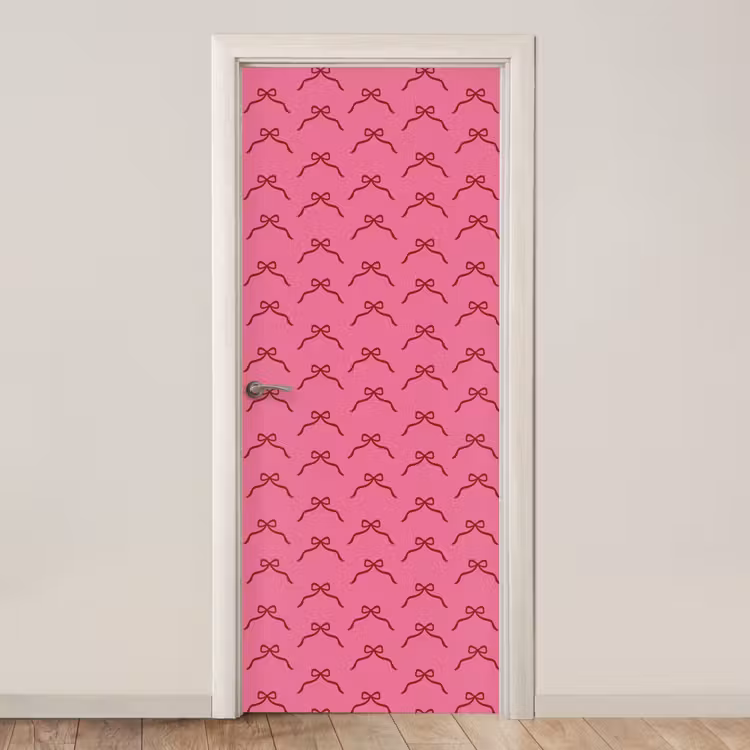 Deursticker - Strik - Rood - Roze - Kerst — 1