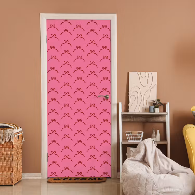 Deursticker - Strik - Rood - Roze - Kerst — 2