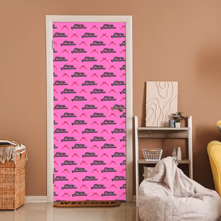 Deursticker - Tekst - Neon - Roze - Kerst — 2