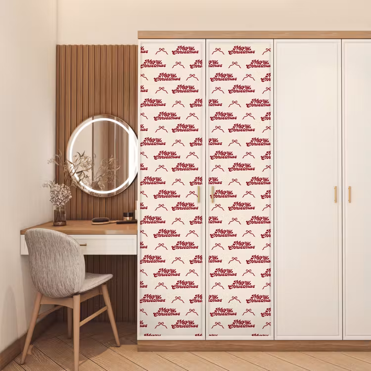 Deursticker - Tekst - Rood - Crème - Strik — 5