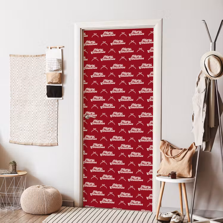 Deursticker - Tekst - Rood - Wit - Strik — 8