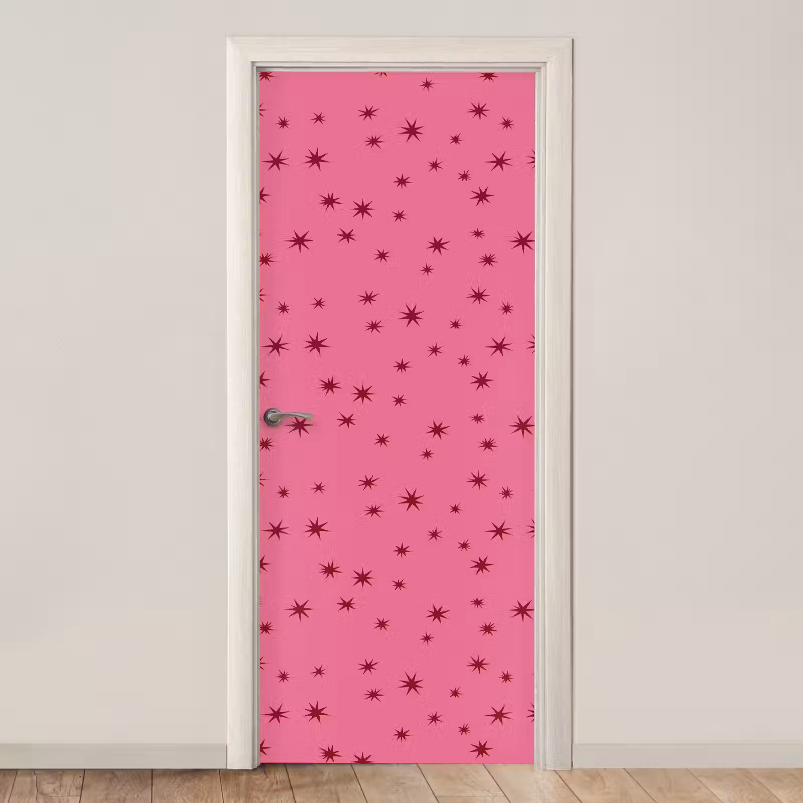 Deursticker - Kerst - Ster - Rood - Roze — 1
