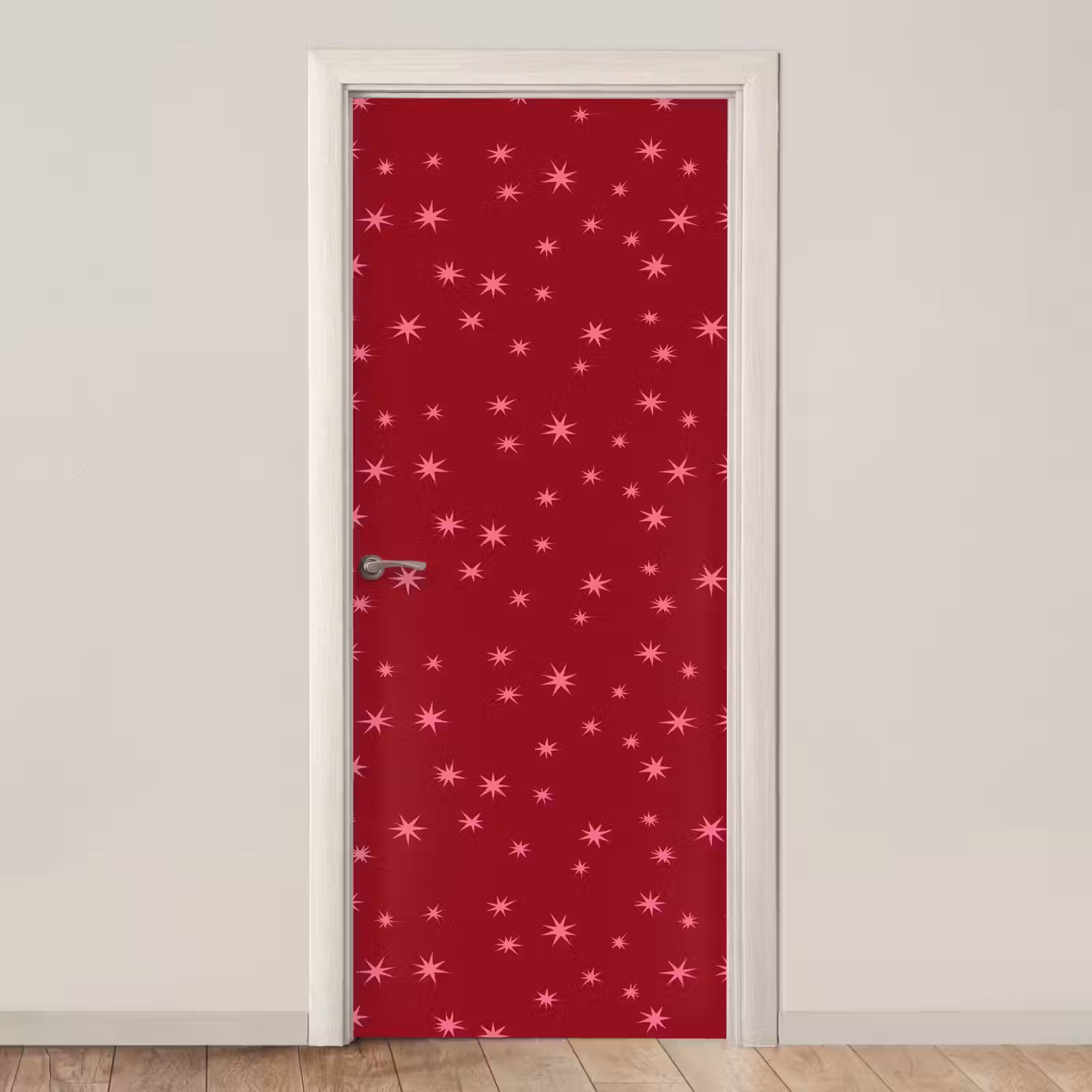 Deursticker - Ster - Roze - Kerst - Rood — 1
