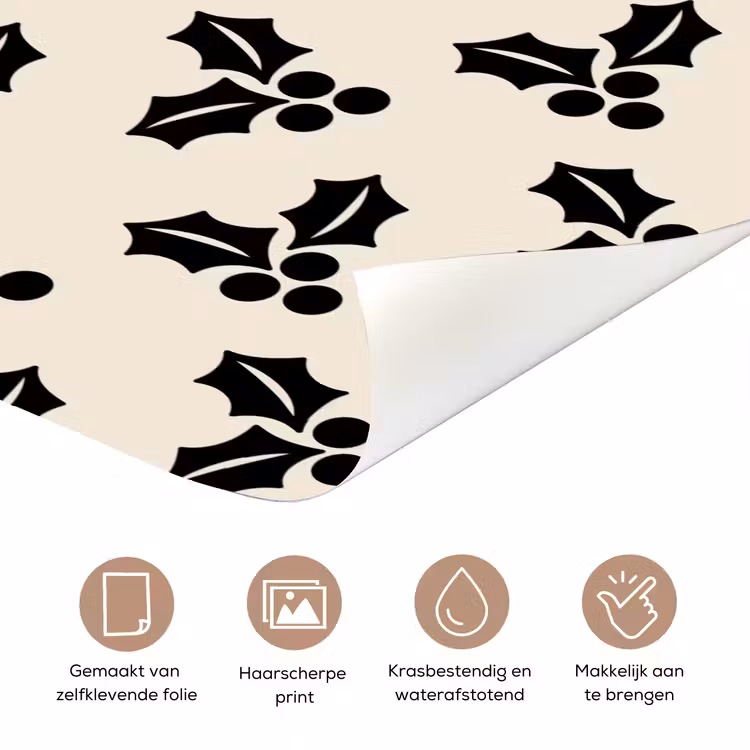 Deursticker - Hulst - Wit - Zwart - Kerst — 3