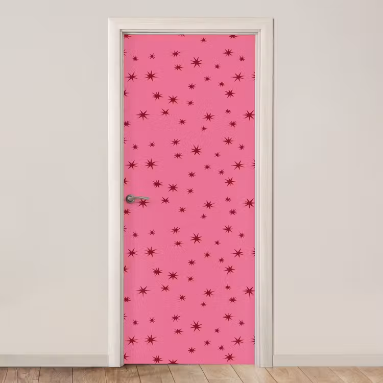 Deursticker - Kerst - Ster - Rood - Roze — 1