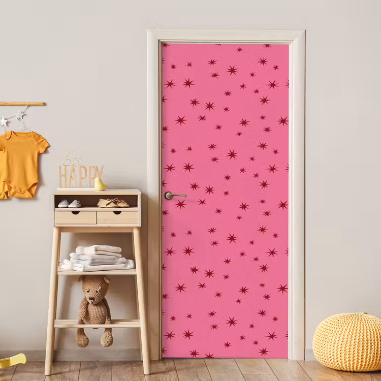 Deursticker - Kerst - Ster - Rood - Roze — 6