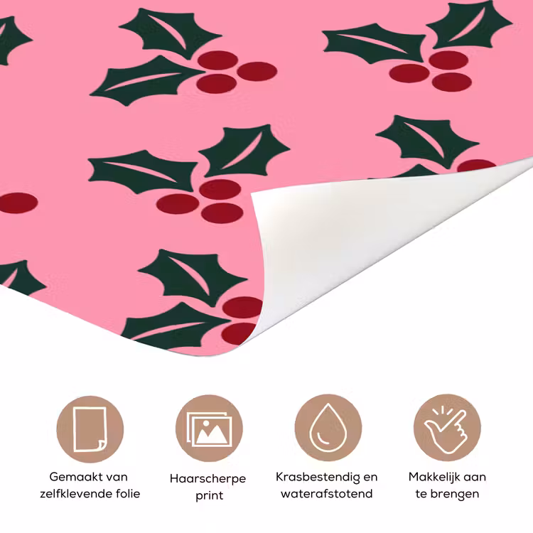 Deursticker - Roze - Kerst - Hulst — 3