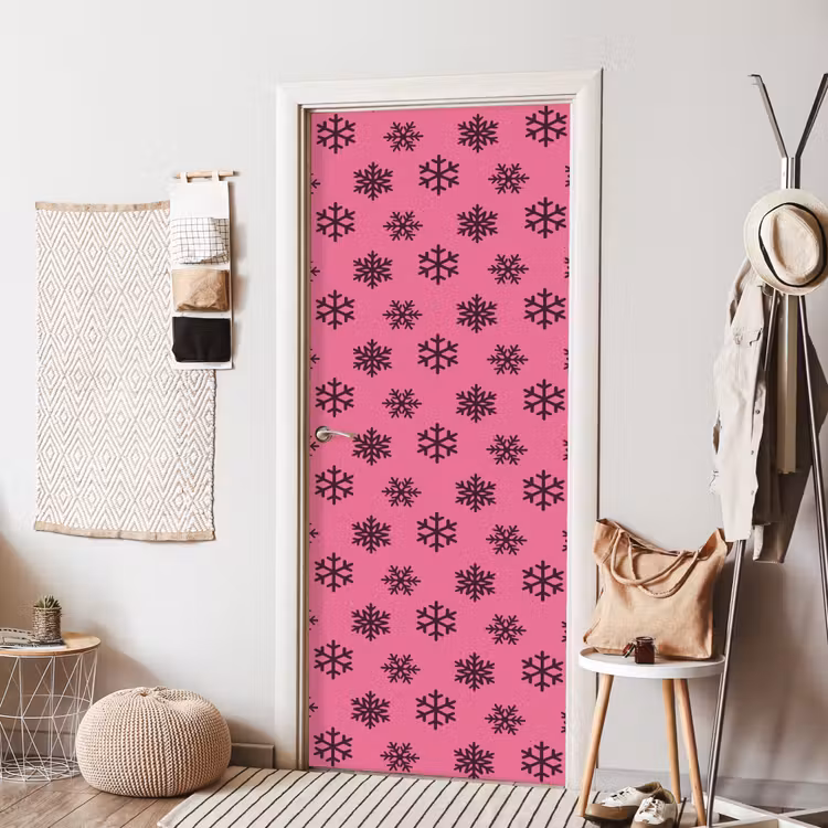 Deursticker - Sneeuwvlok - Paars - Roze - Kerst — 8