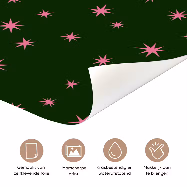 Deursticker - Ster - Roze - Groen - Kerst — 3