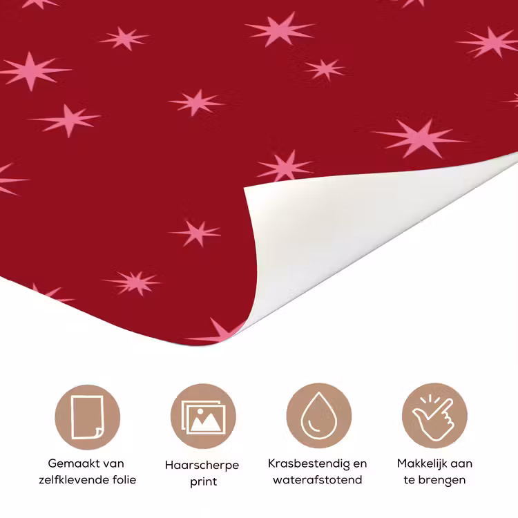Deursticker - Ster - Roze - Kerst - Rood — 3