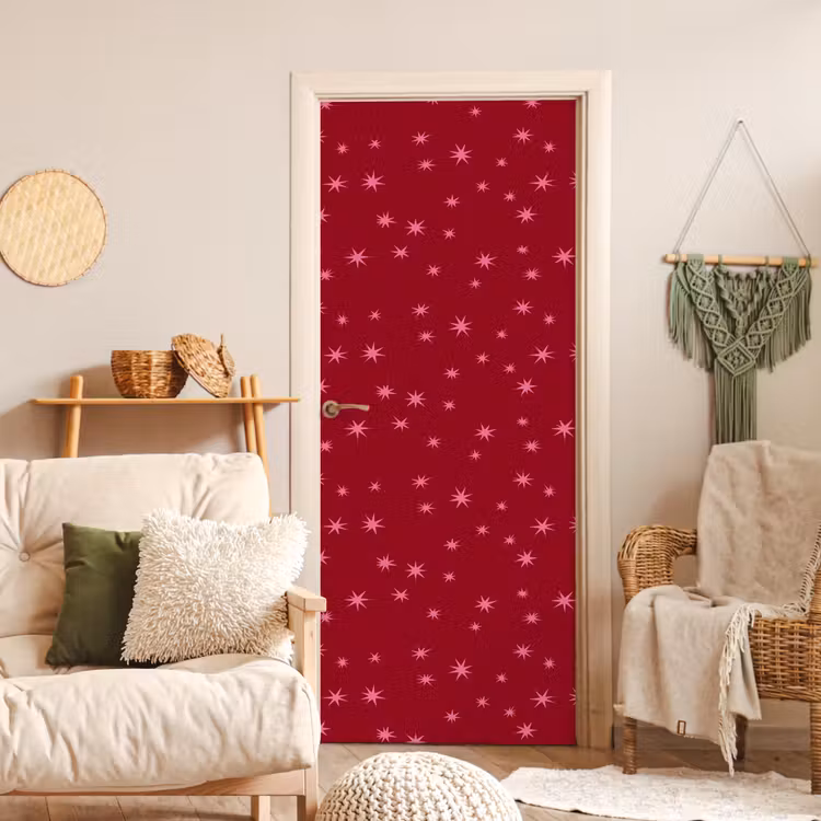 Deursticker - Ster - Roze - Kerst - Rood — 4