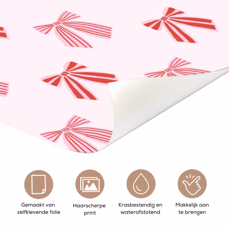 Deursticker - Strikken - Kerst - Roze - Rood — 3