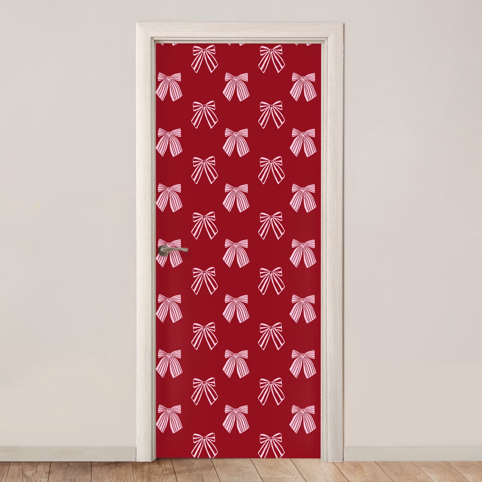 Deursticker - Strikken - Kerst - Burgundy - Roze — 1