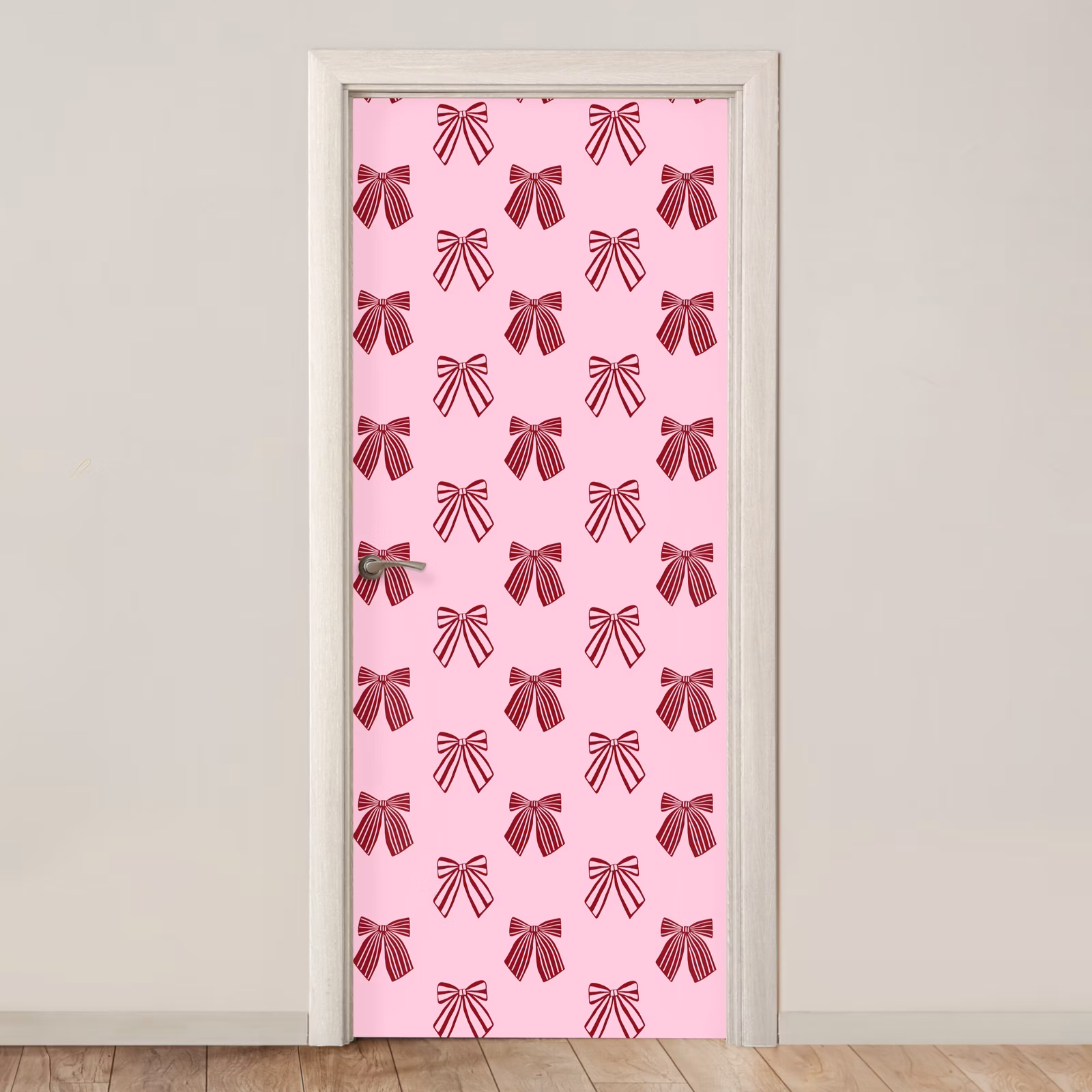 Deursticker - Strikken - Kerst - Roze - Burgundy — 1