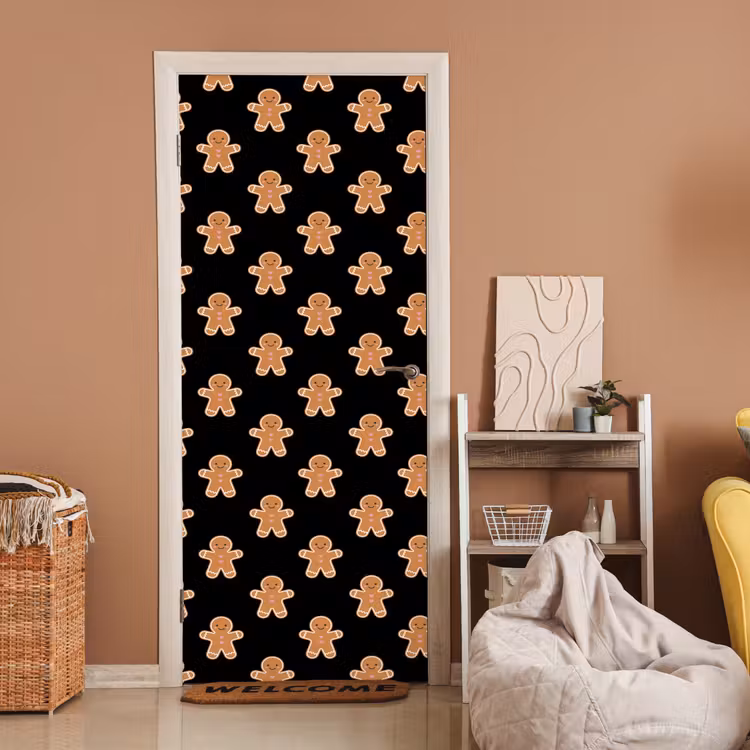 Deursticker - Peperkoek - Kerst - Zwart — 2