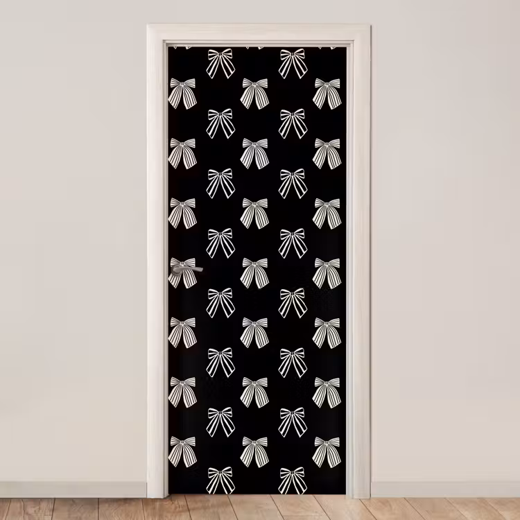 Deursticker - Strikken - Kerst - Crème - Zwart — 1