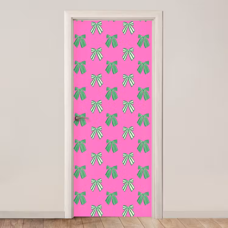 Deursticker - Strikken - Kerst - Neon - Roze - Groen — 1