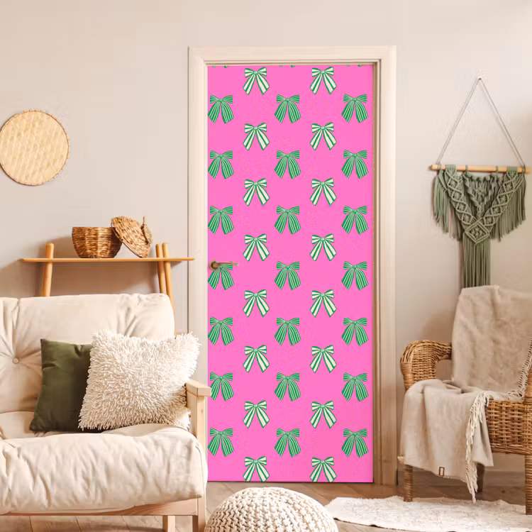 Deursticker - Strikken - Kerst - Neon - Roze - Groen — 4