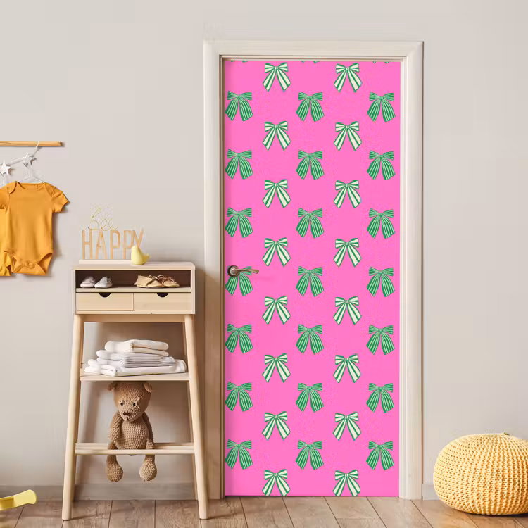 Deursticker - Strikken - Kerst - Neon - Roze - Groen — 6