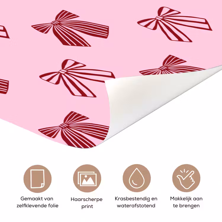 Deursticker - Strikken - Kerst - Roze - Burgundy — 3