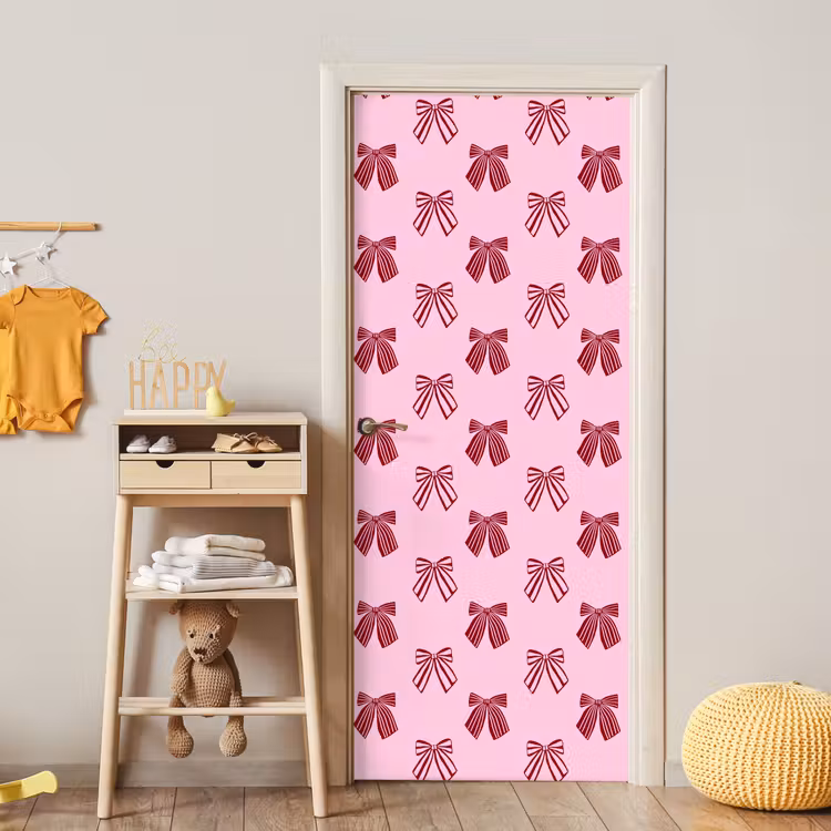 Deursticker - Strikken - Kerst - Roze - Burgundy — 6
