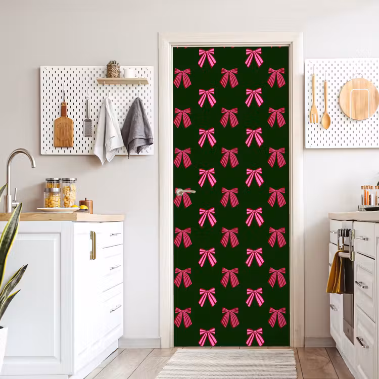 Deursticker - Strikken - Kerst - Roze - Groen — 7