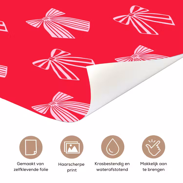 Deursticker - Strikken - Kerstmis - Rood - Roze — 3