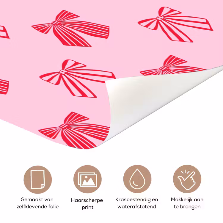 Deursticker - Strikken - Kerstmis - Roze - Rood — 3
