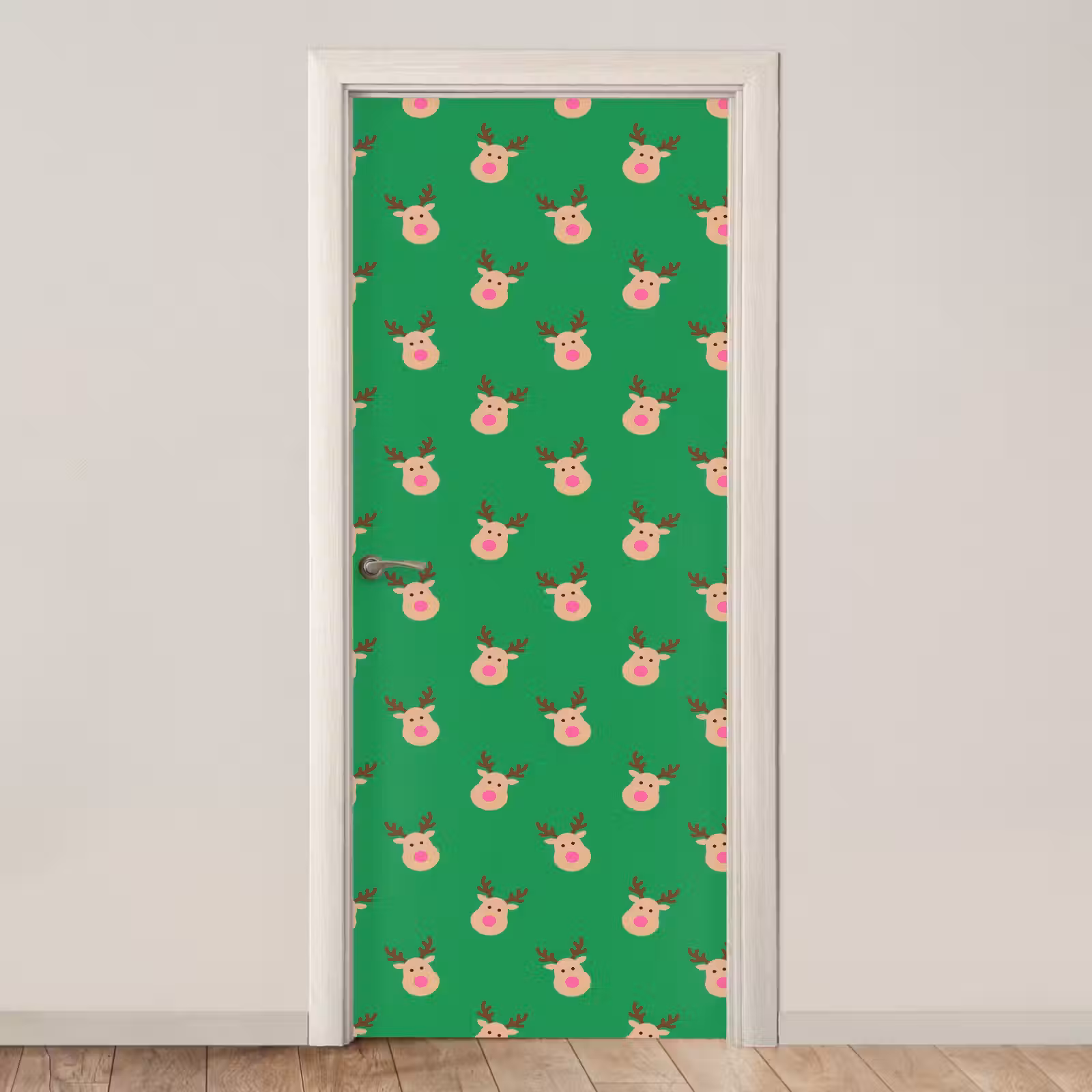 Deursticker - Rendieren - Kerst - Neon - Groen — 1