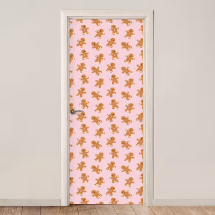 Deursticker - Peperkoek - Bruin - Roze - Kerst — 1