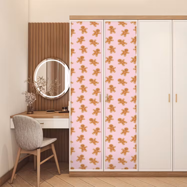 Deursticker - Peperkoek - Bruin - Roze - Kerst — 5
