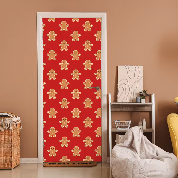 Deursticker - Peperkoek - Kerst - Rood — 2
