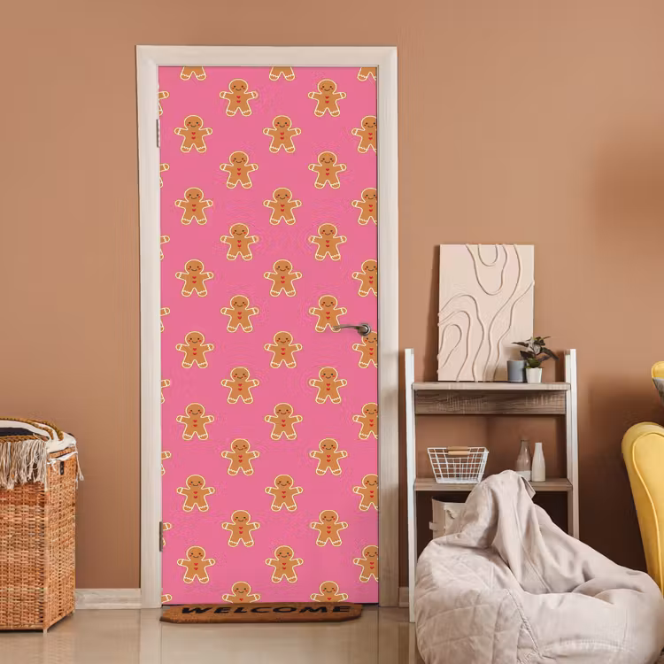 Deursticker - Peperkoek - Kerst - Roze - Bruin — 2