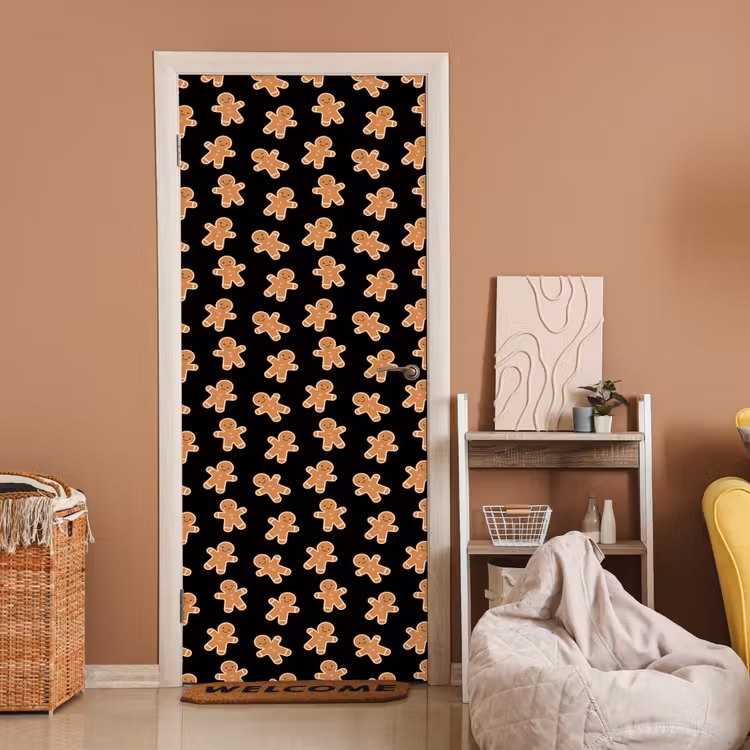 Deursticker - Peperkoek - Kerst - Zwart - Bruin — 2