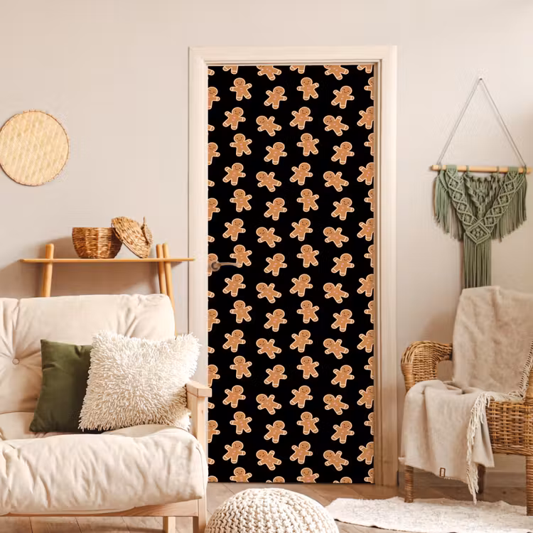 Deursticker - Peperkoek - Kerst - Zwart - Bruin — 4