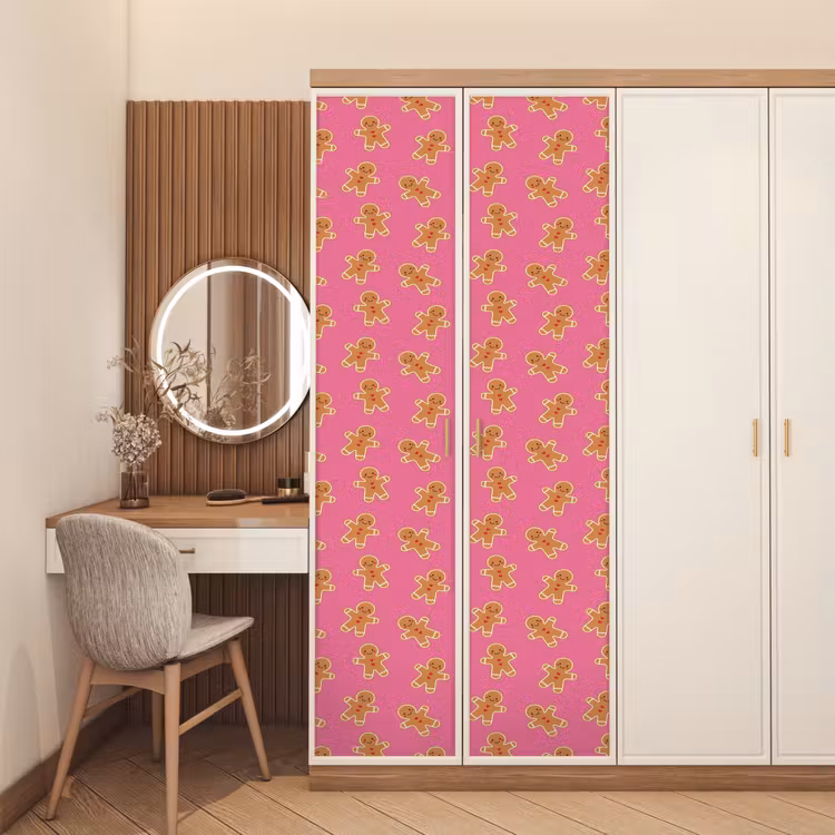 Deursticker - Peperkoek - Roze - Bruin - Kerst — 5