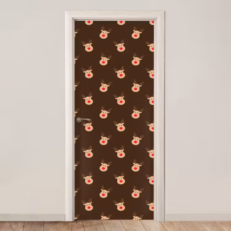 Deursticker - Rendieren - Kerst - Bruin — 1