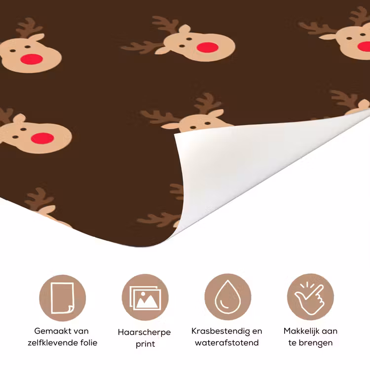 Deursticker - Rendieren - Kerst - Bruin — 3